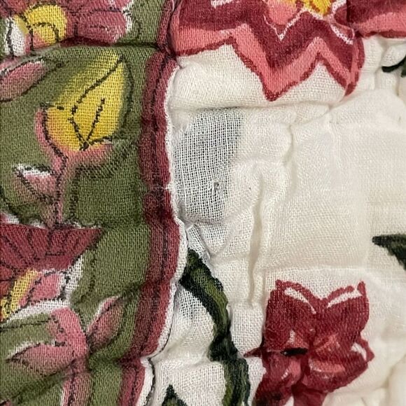 Pottery Barn Two RIA VOILE Pillow Shams Floral Cotton Cottage Core 26x26 - Picture 7 of 12